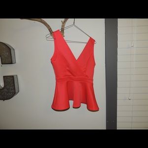 Red v neck top